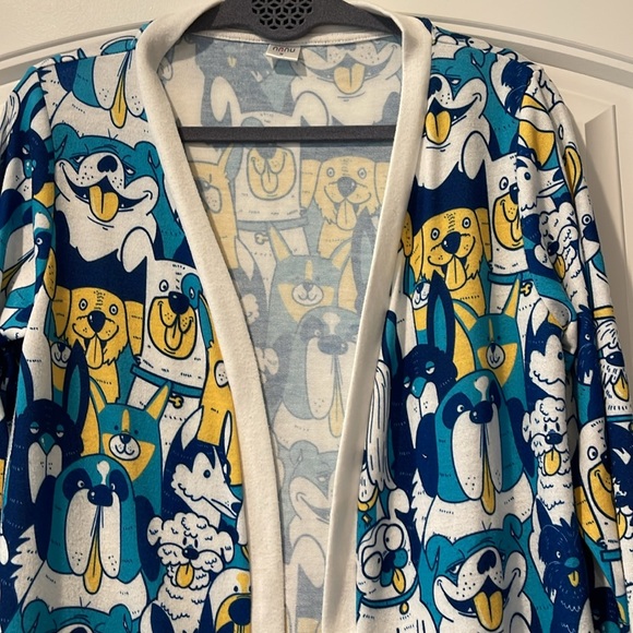 Nanu Colorful Cartoon‎ Dog Print Women's Open Cardigan M - Picture 2 of 7